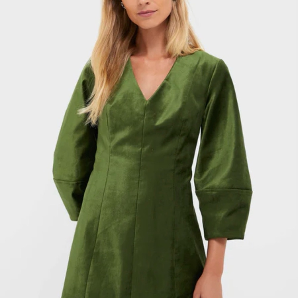 Tuckernuck Green Velvet Mayson Dress